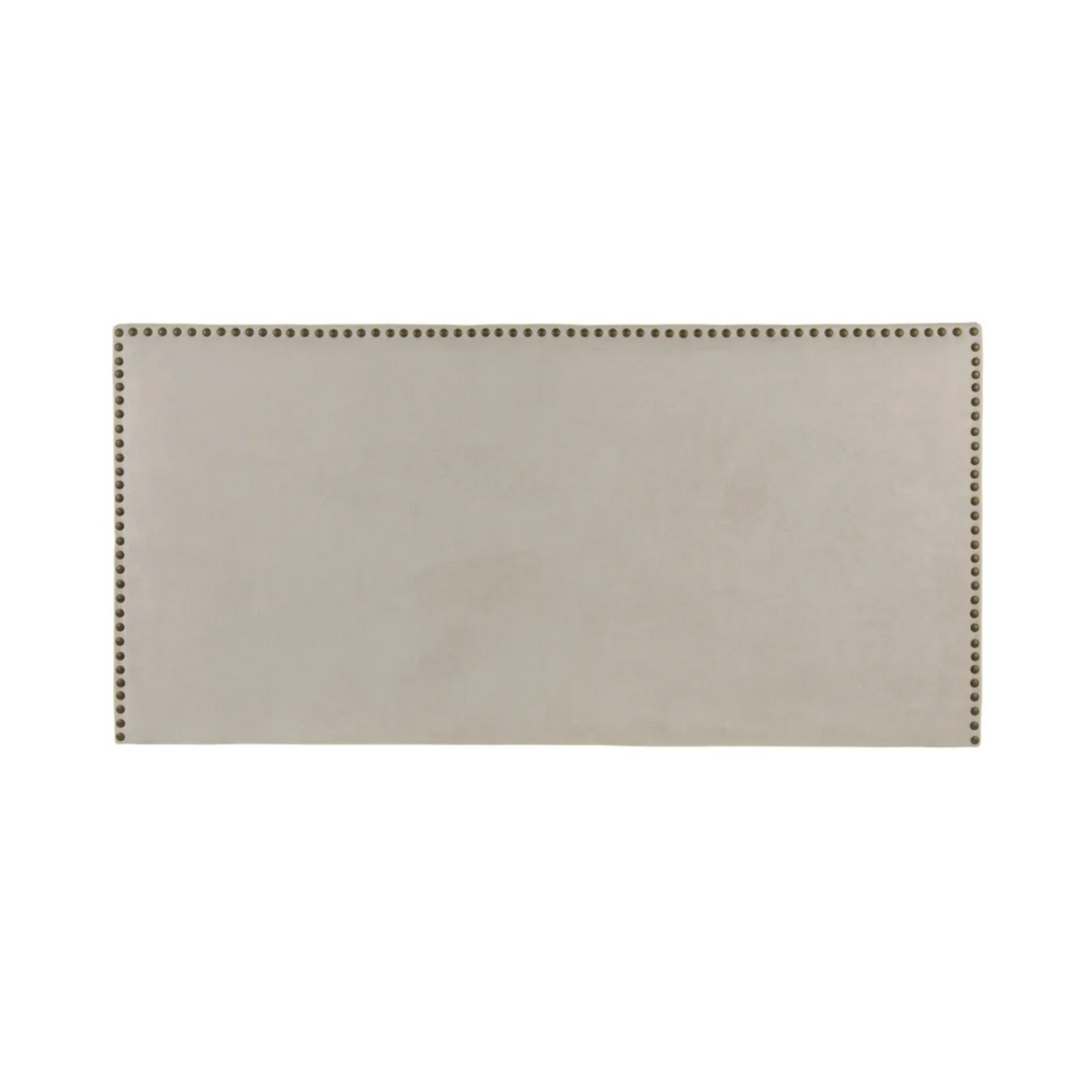 cabecero beige grisáceo tejido-madera