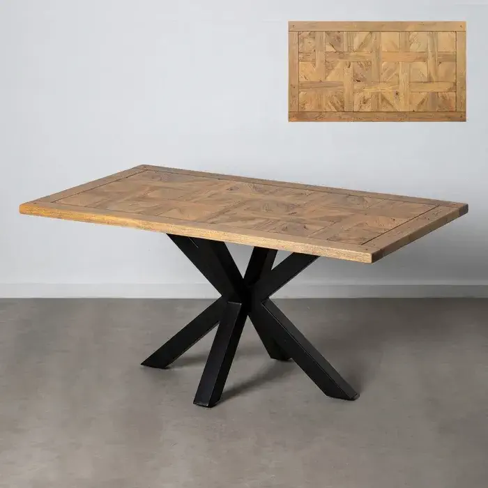 Mesa comedor rectangular con dibujo geométrico