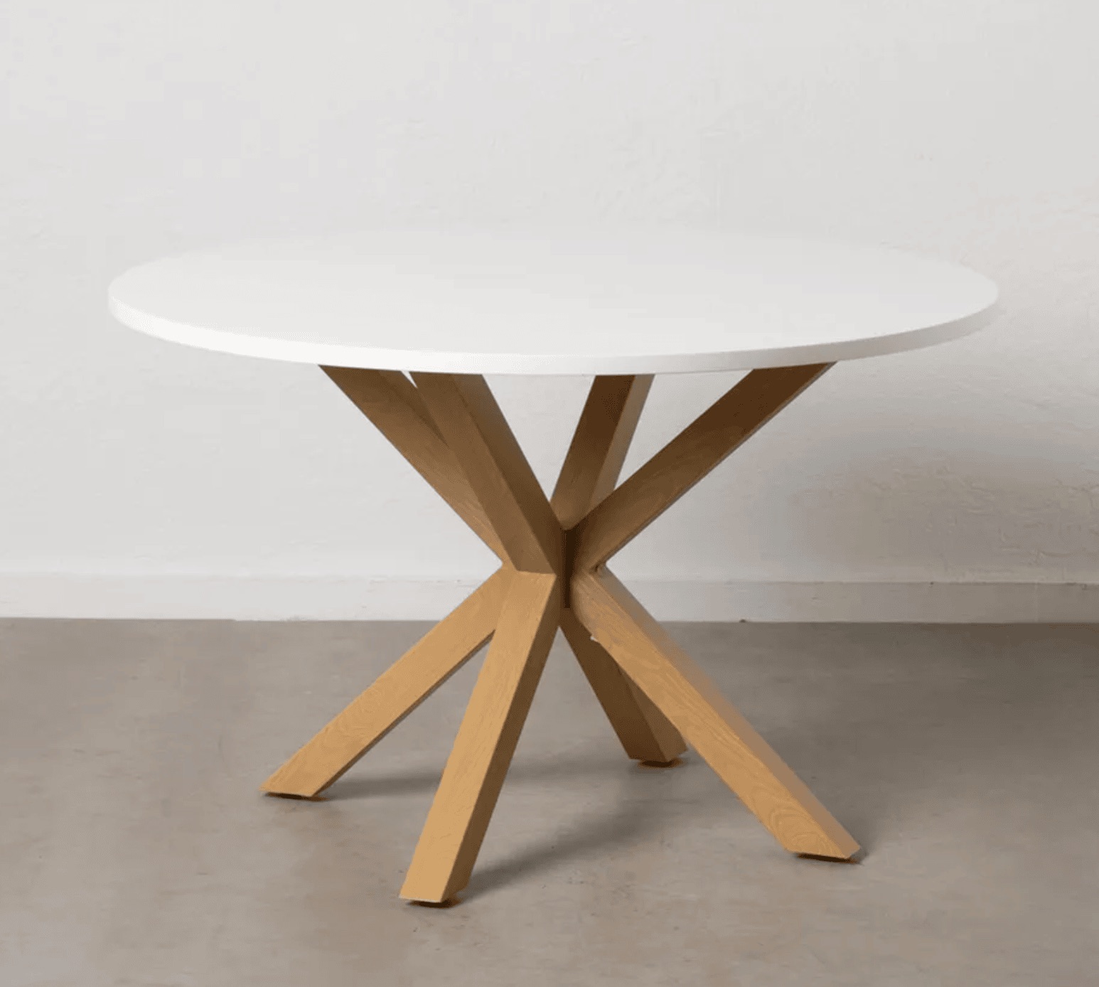 Mesa comedor redonda blanco natural 120